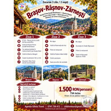 Excursie 3 zile la Brasov-Zarnesti-Rasnov #childrentour