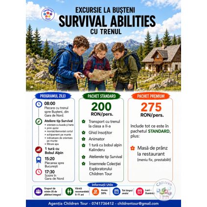 Excursie tematica Survival Abilities la Busteni, cu trenul #childrentour